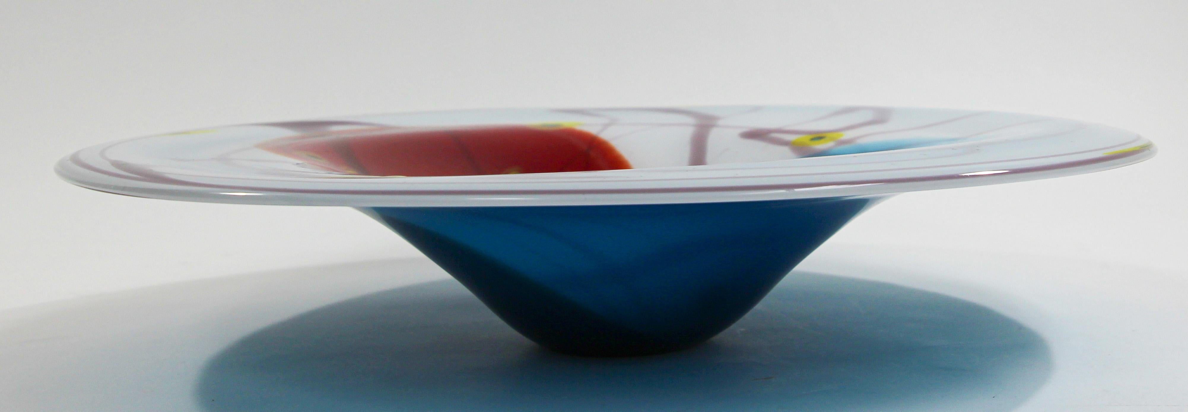 Murano Venetian Large Art Glass Fruit Bowl For Sale 3