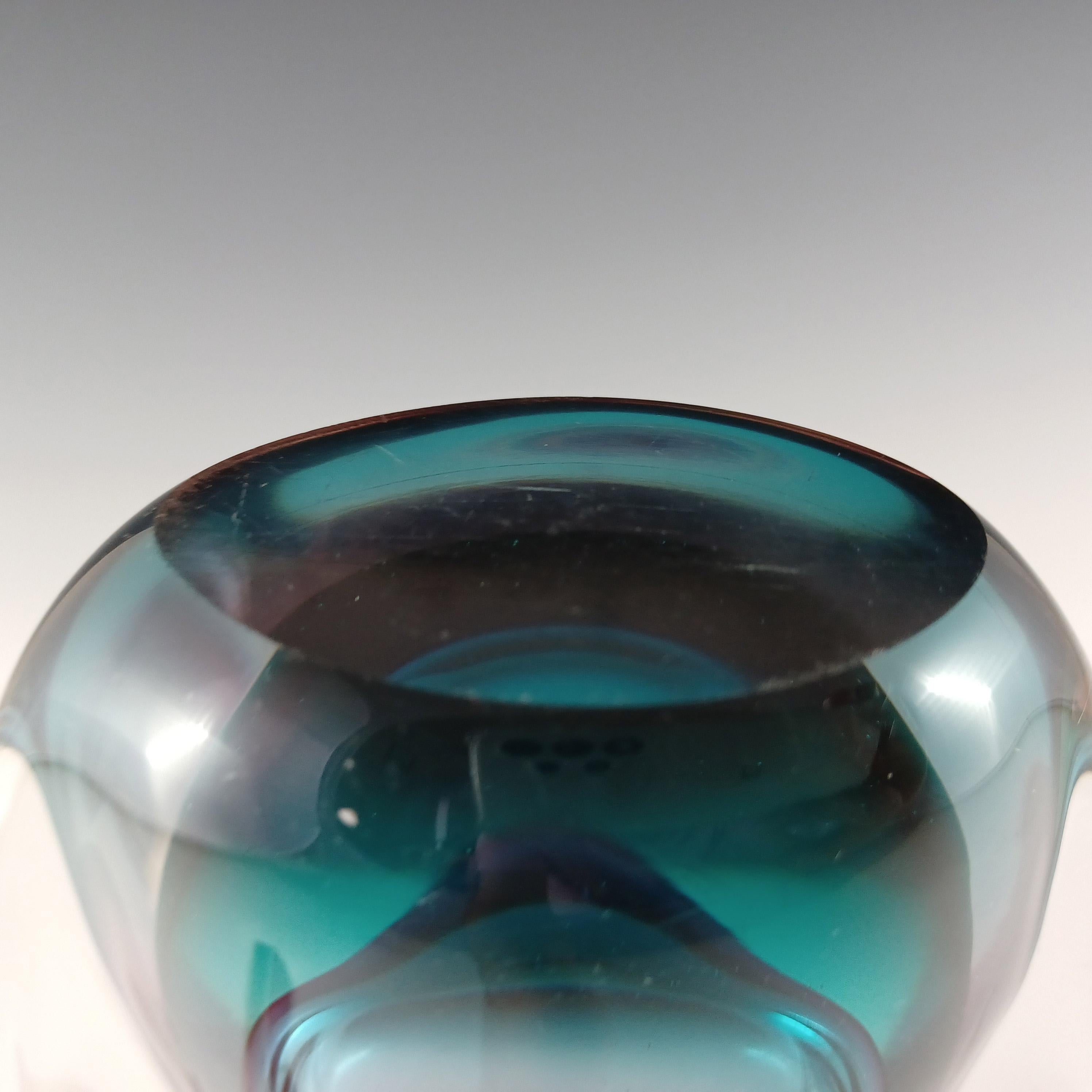 Jarrón de cristal Murano / Veneciano rosa y turquesa Sommerso en venta 2