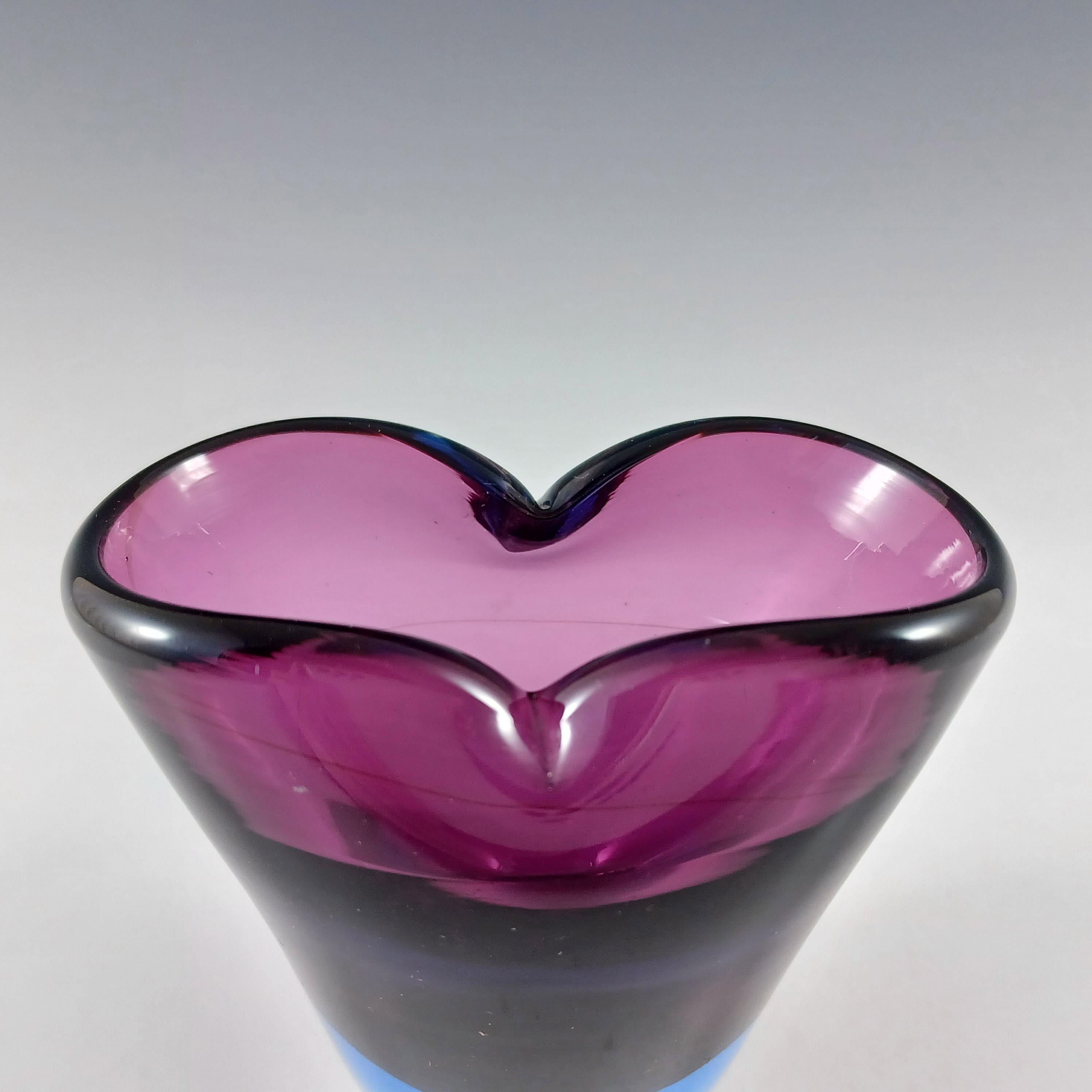 Murano / Venetian Purple & Blue Sommerso Glass Organic Vase In Good Condition For Sale In Bolton, GB
