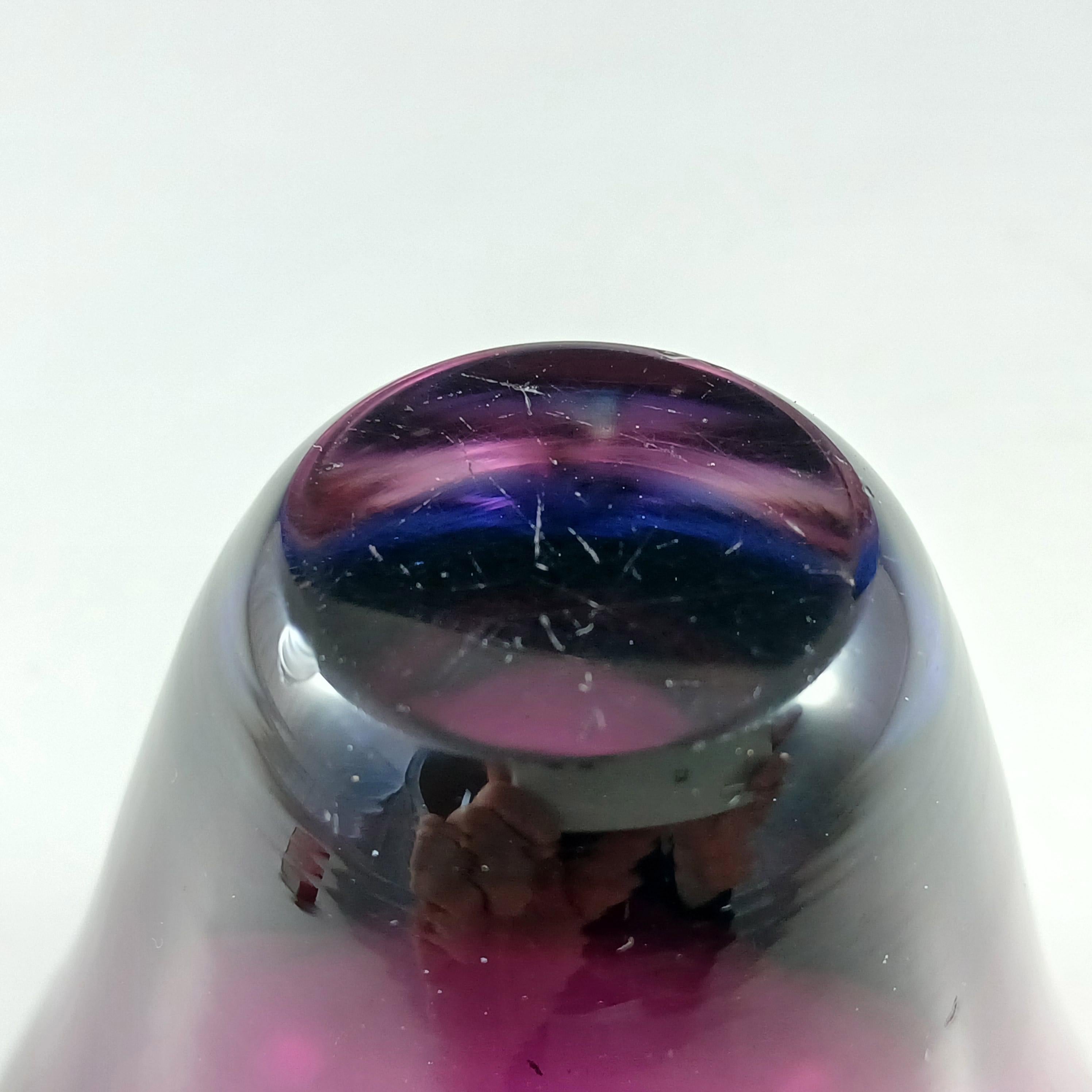 Murano / Venetian Purple & Blue Sommerso Glass Organic Vase For Sale 1