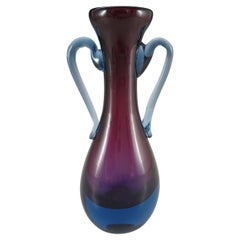 Murano / Venetian Purple & Blue Sommerso Glass Vintage Vase