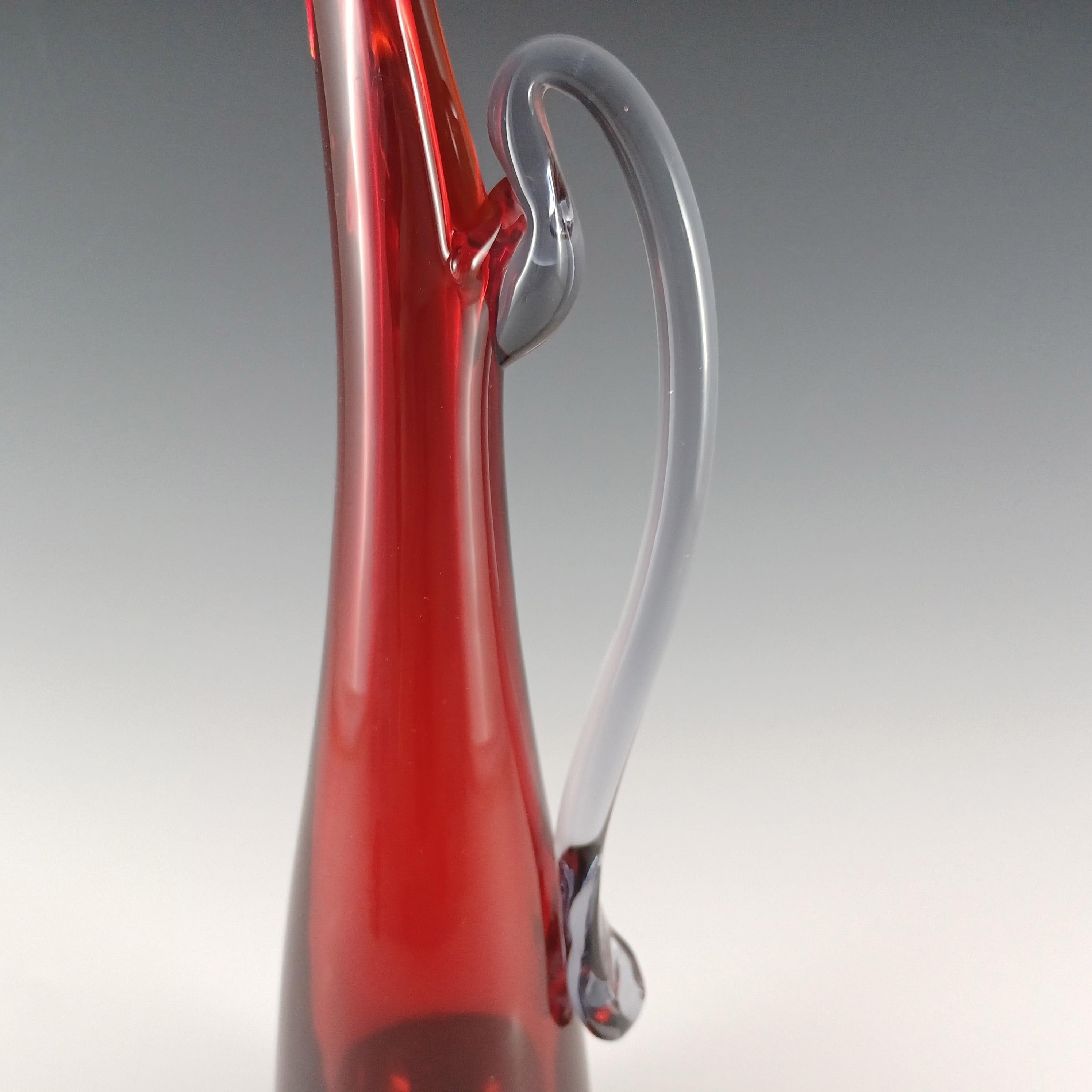 Brocca / Vaso in vetro di Murano Glass Sommerso rosso e blu In condizioni buone in vendita a Bolton, GB