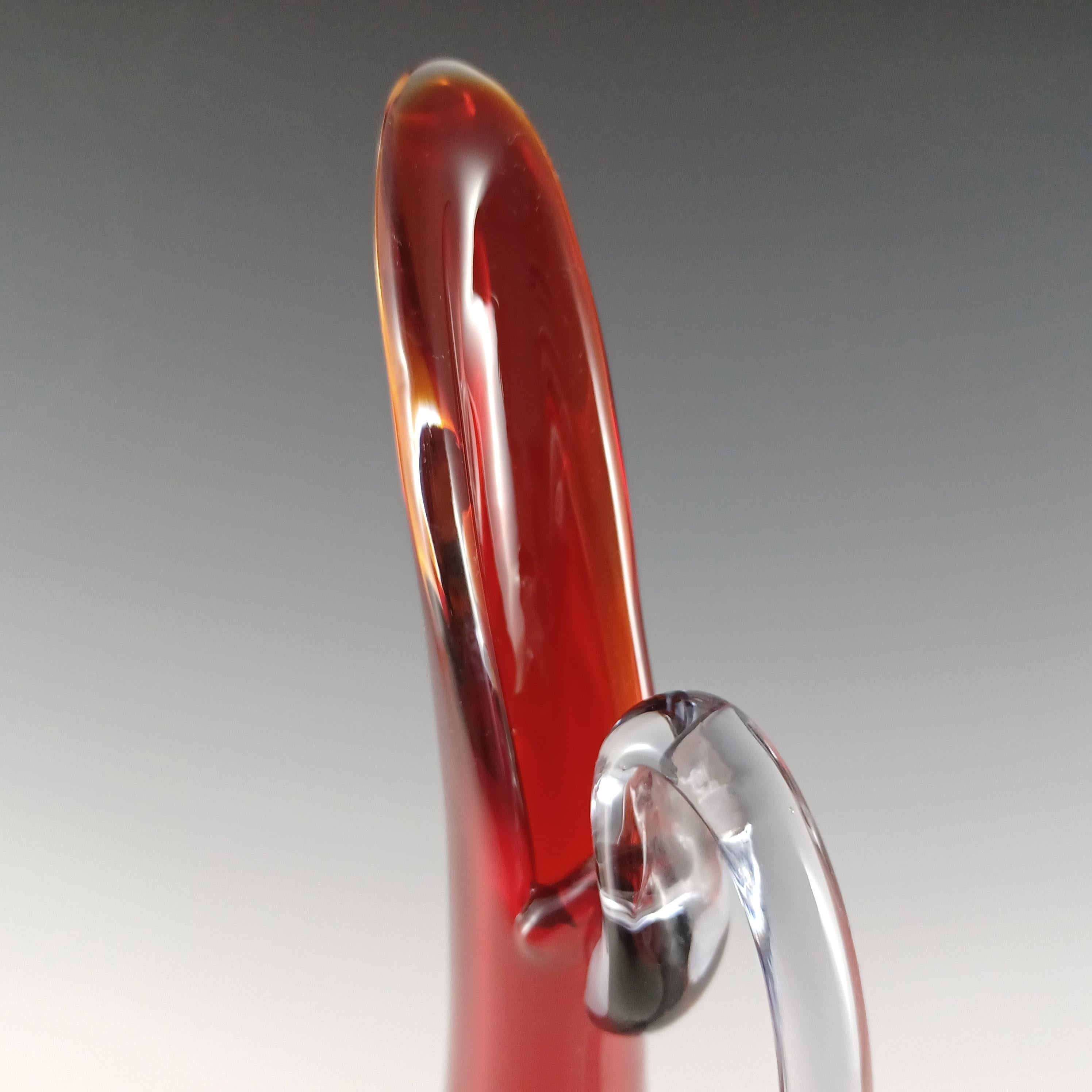 XX secolo Brocca / Vaso in vetro di Murano Glass Sommerso rosso e blu in vendita