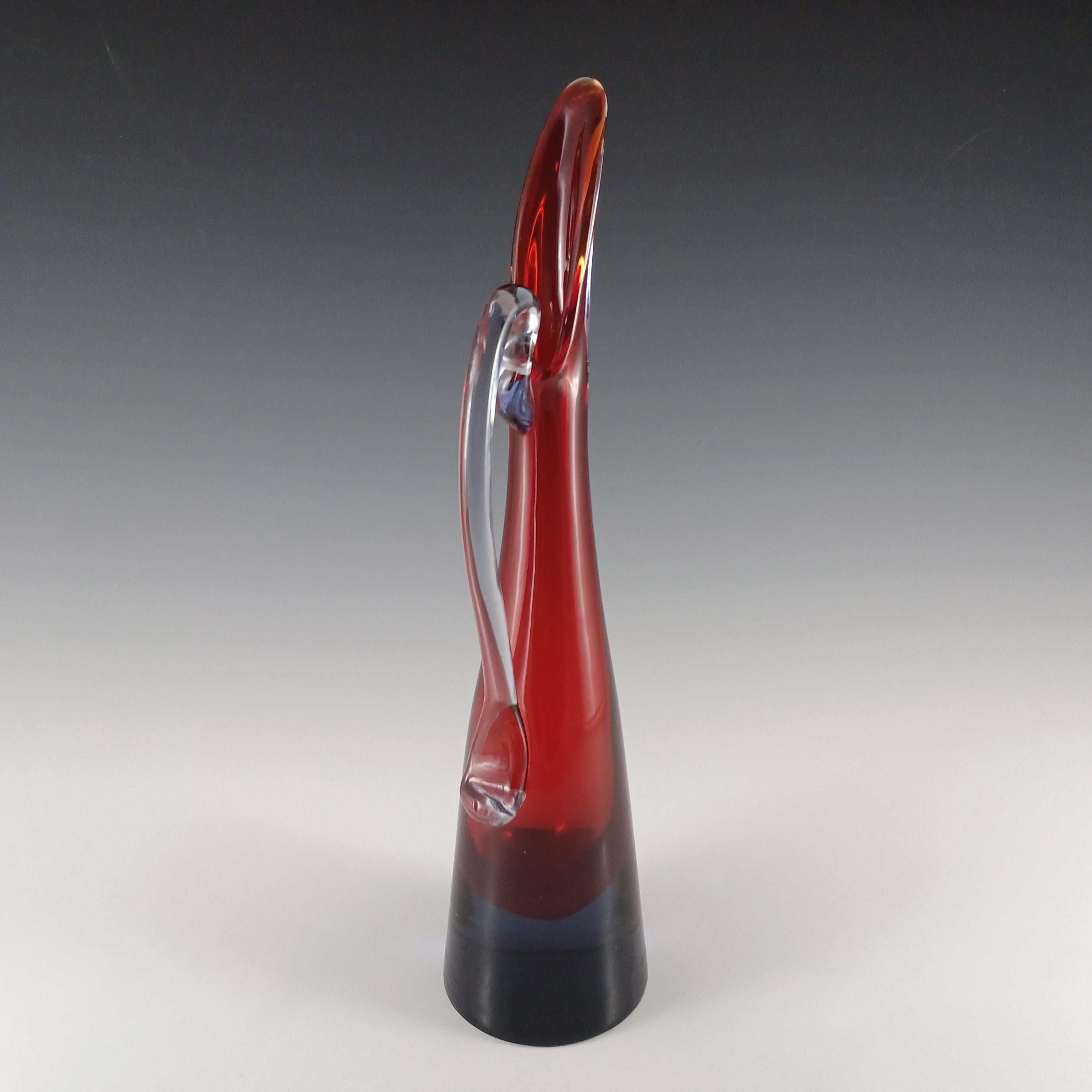 Vetro Brocca / Vaso in vetro di Murano Glass Sommerso rosso e blu in vendita