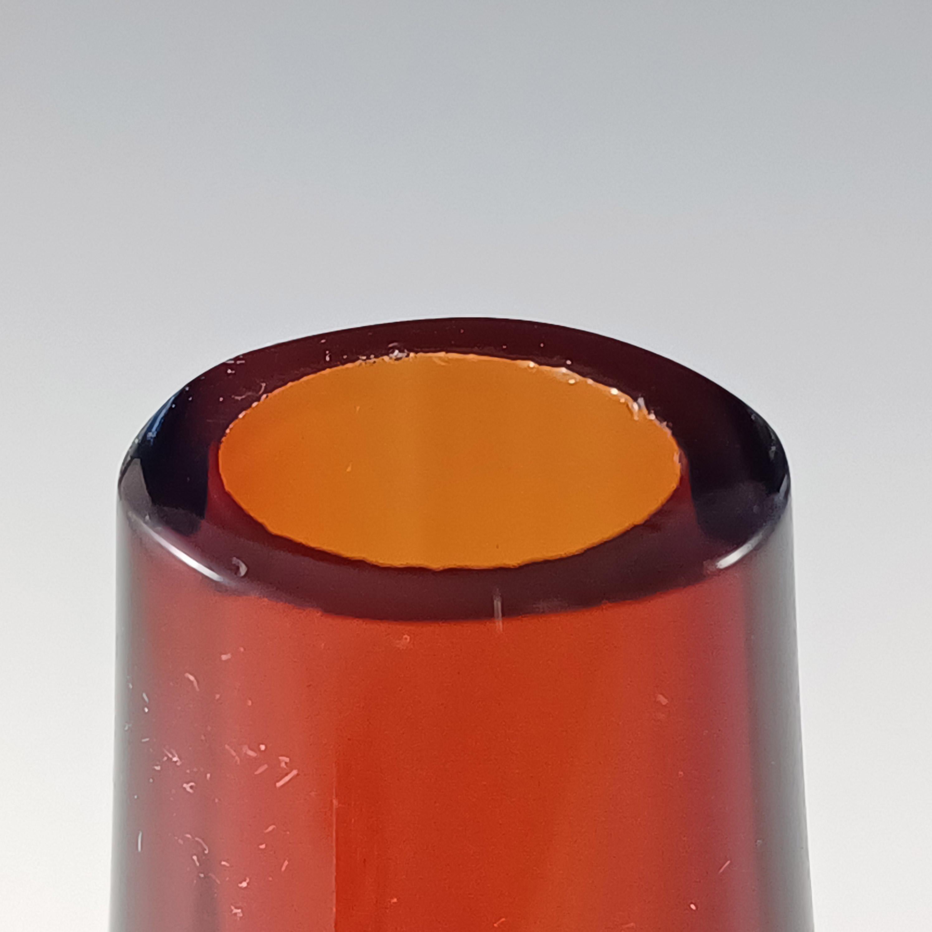 Murano / Venedig Rot & Blau Sommerso Glas Stem Vase im Angebot 2