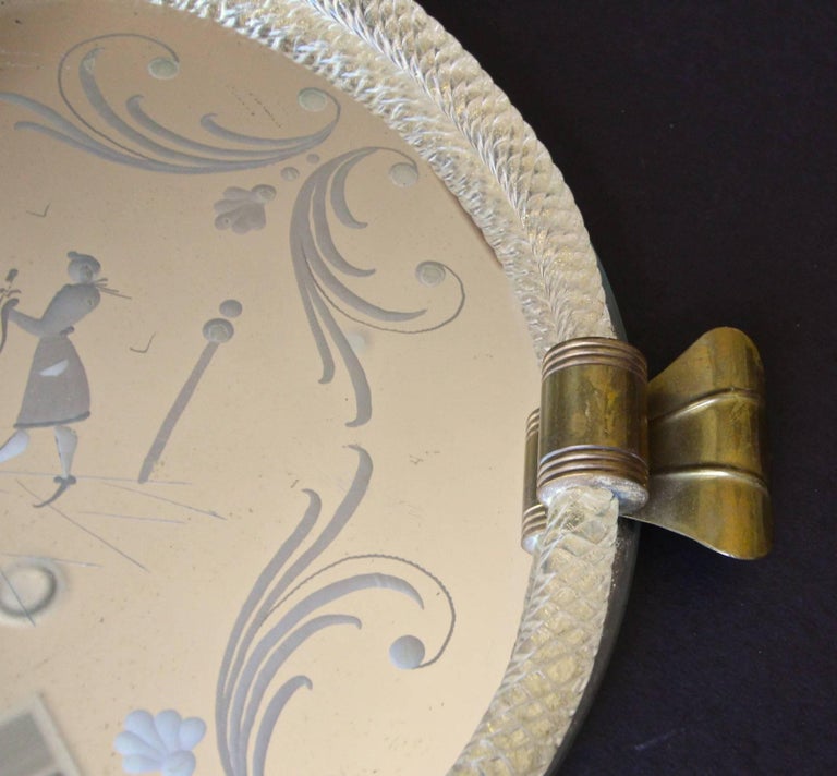 Murano Round Glass Vanity Tray at 1stDibs