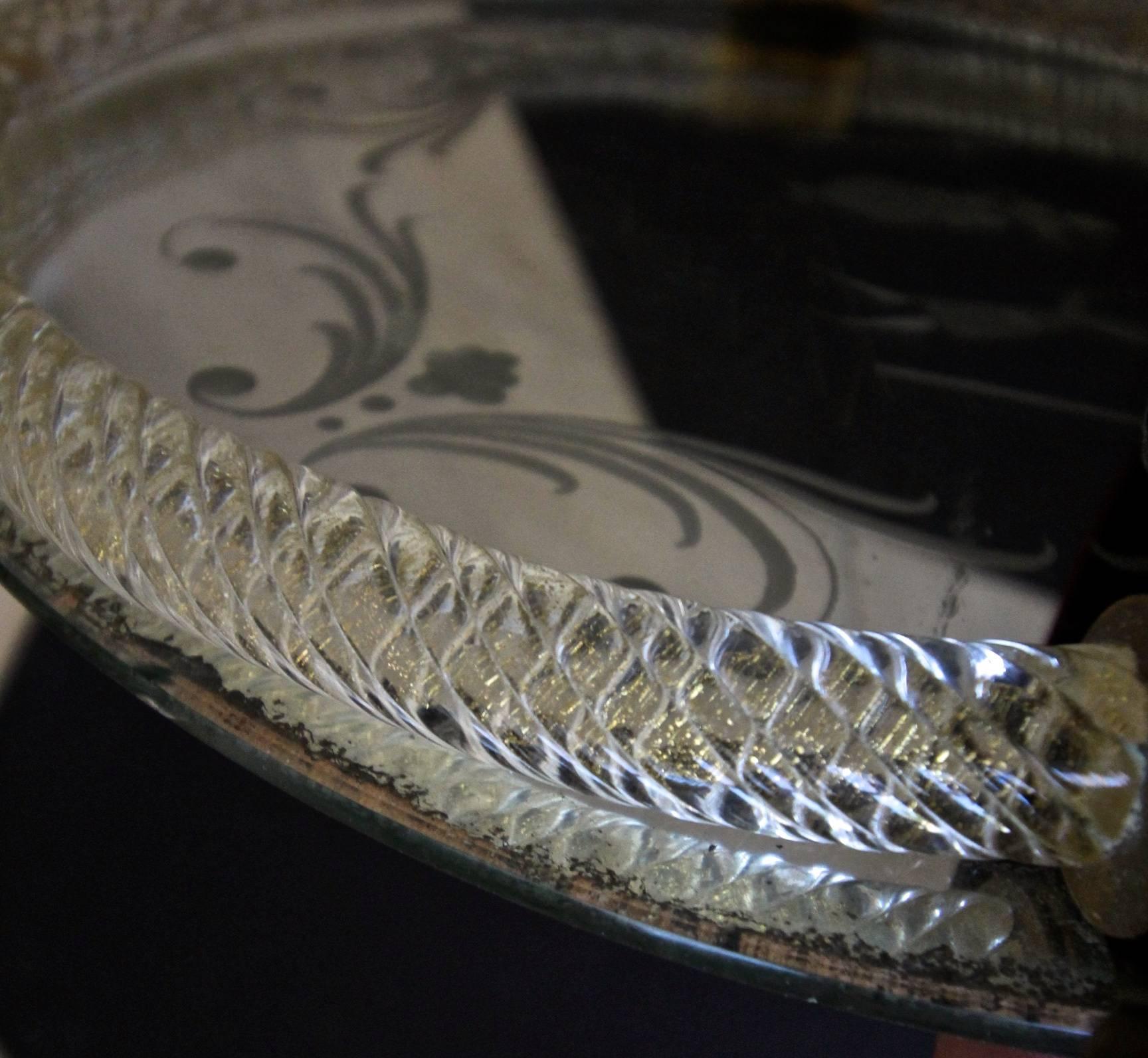 Murano Venetian Round Glass Vanity Tray 10