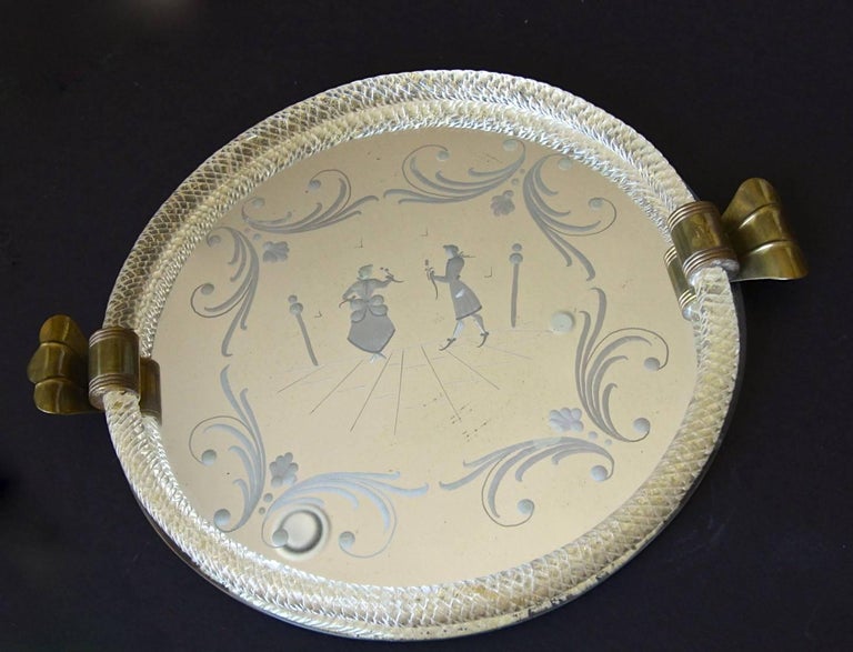 Murano Round Glass Vanity Tray at 1stDibs