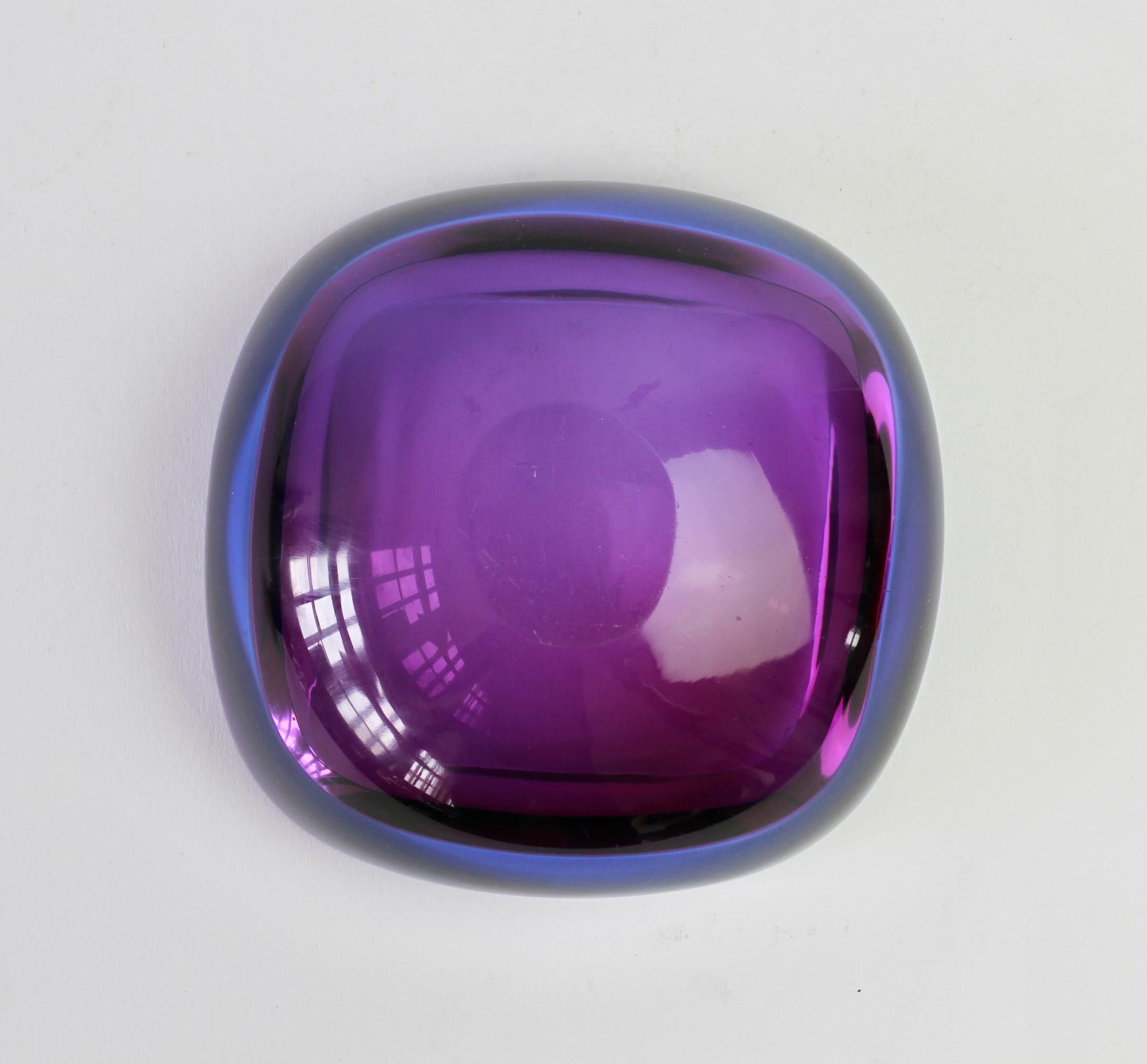 Murano Venetian made Blue & Purple Sommerso Glass Bowl, Dish or Ashtray, c.1965 4