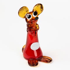 Murano Venetian Vintage Glass Mouse Figure, 1950s-1960s