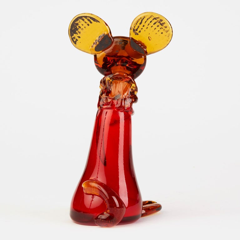 20th Century Murano Venetian Vintage Glass Mouse Figure, 1950s-1960s For Sale