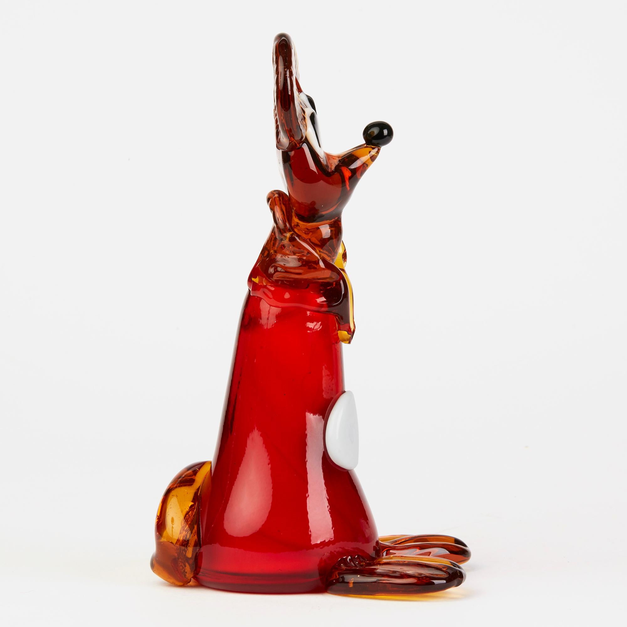 Hand-Crafted Murano Venetian Vintage Glass Mouse Figure, 1950s-1960s For Sale