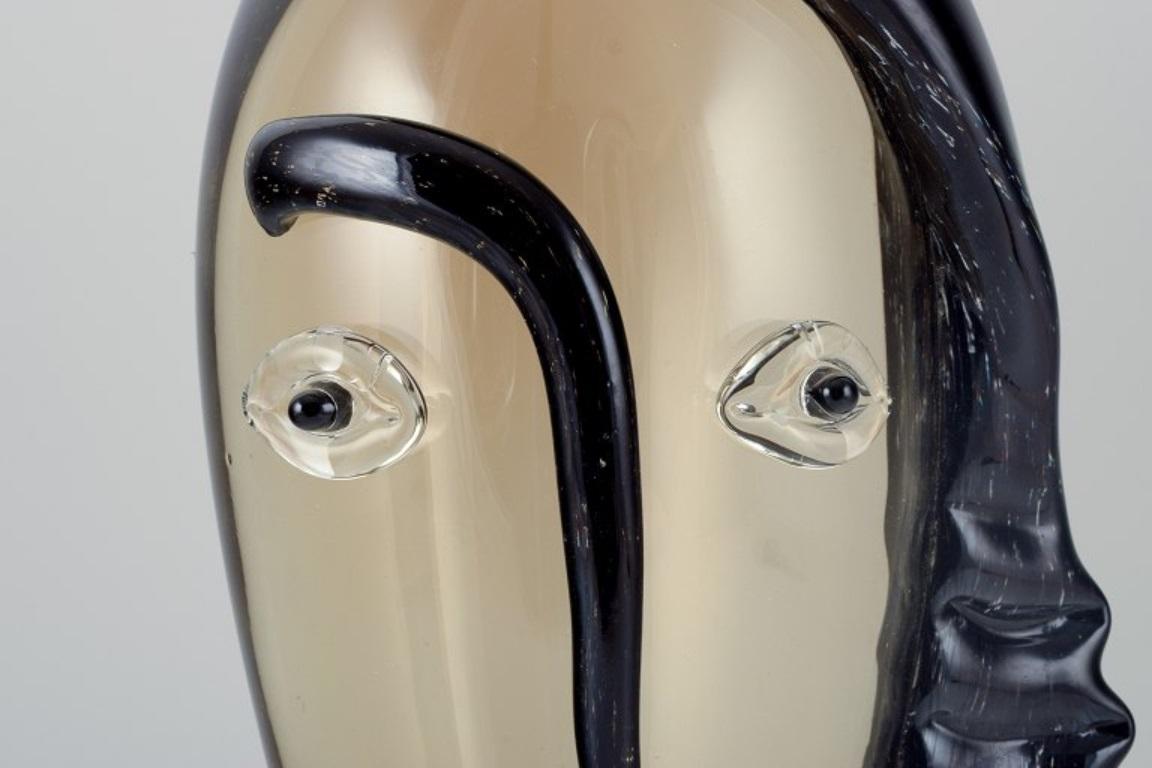 Late 20th Century Murano, Venice, Italy. Unique art glass sculpture with a female face.  For Sale