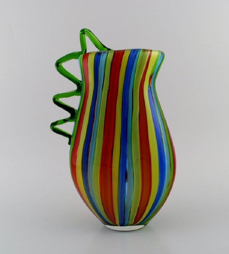 Murano, Venice, Large Picasso Vase in Mouth Blown Art Glass, 1980s In Excellent Condition In Copenhagen, DK