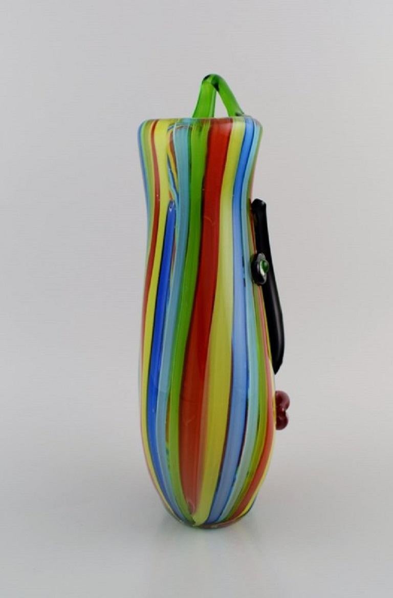 Late 20th Century Murano, Venice, Large Picasso Vase in Mouth Blown Art Glass, 1980s