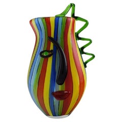 Murano, Venice, Large Picasso Vase in Mouth Blown Art Glass, 1980s