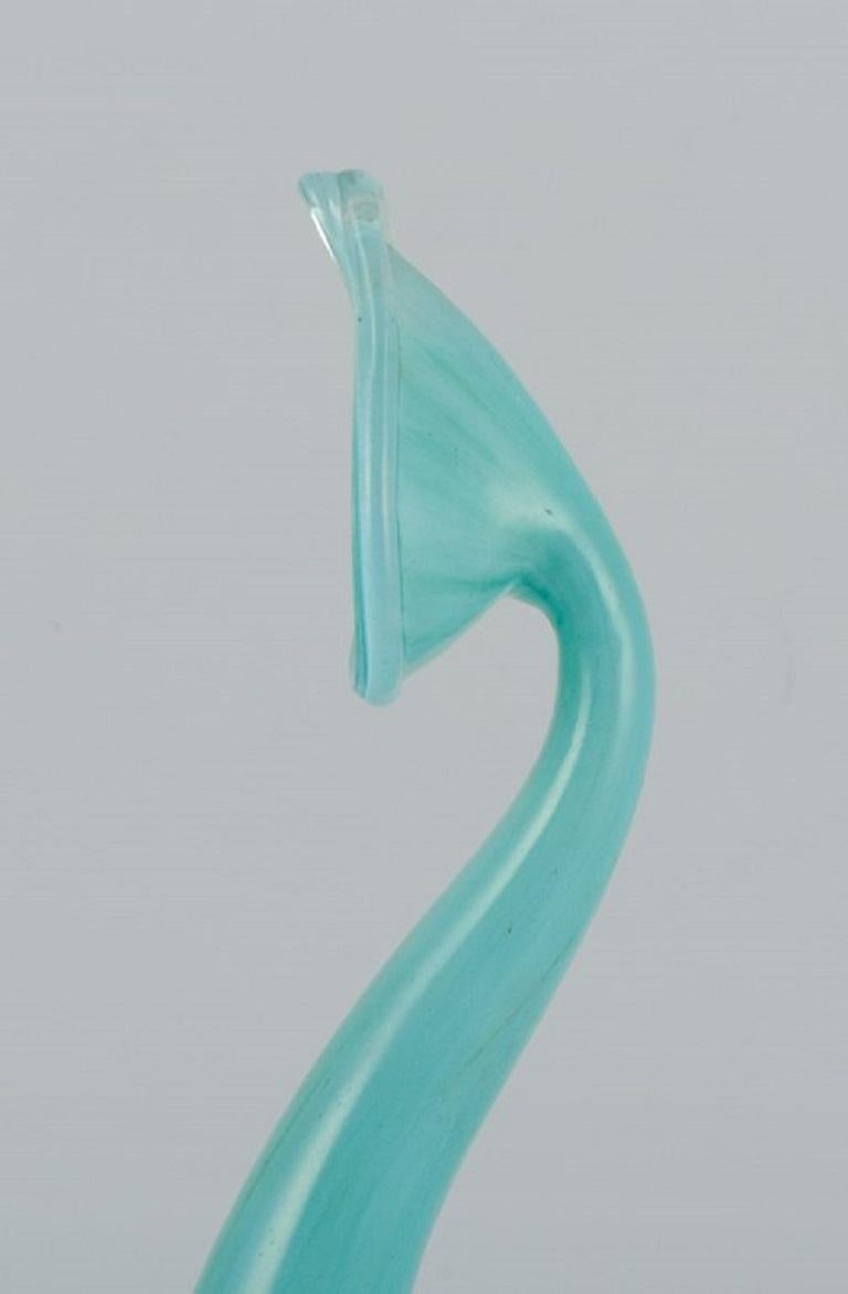 Murano, Venice, Mouth-Blown Art Glass Vase in Turquoise In Excellent Condition For Sale In Copenhagen, DK