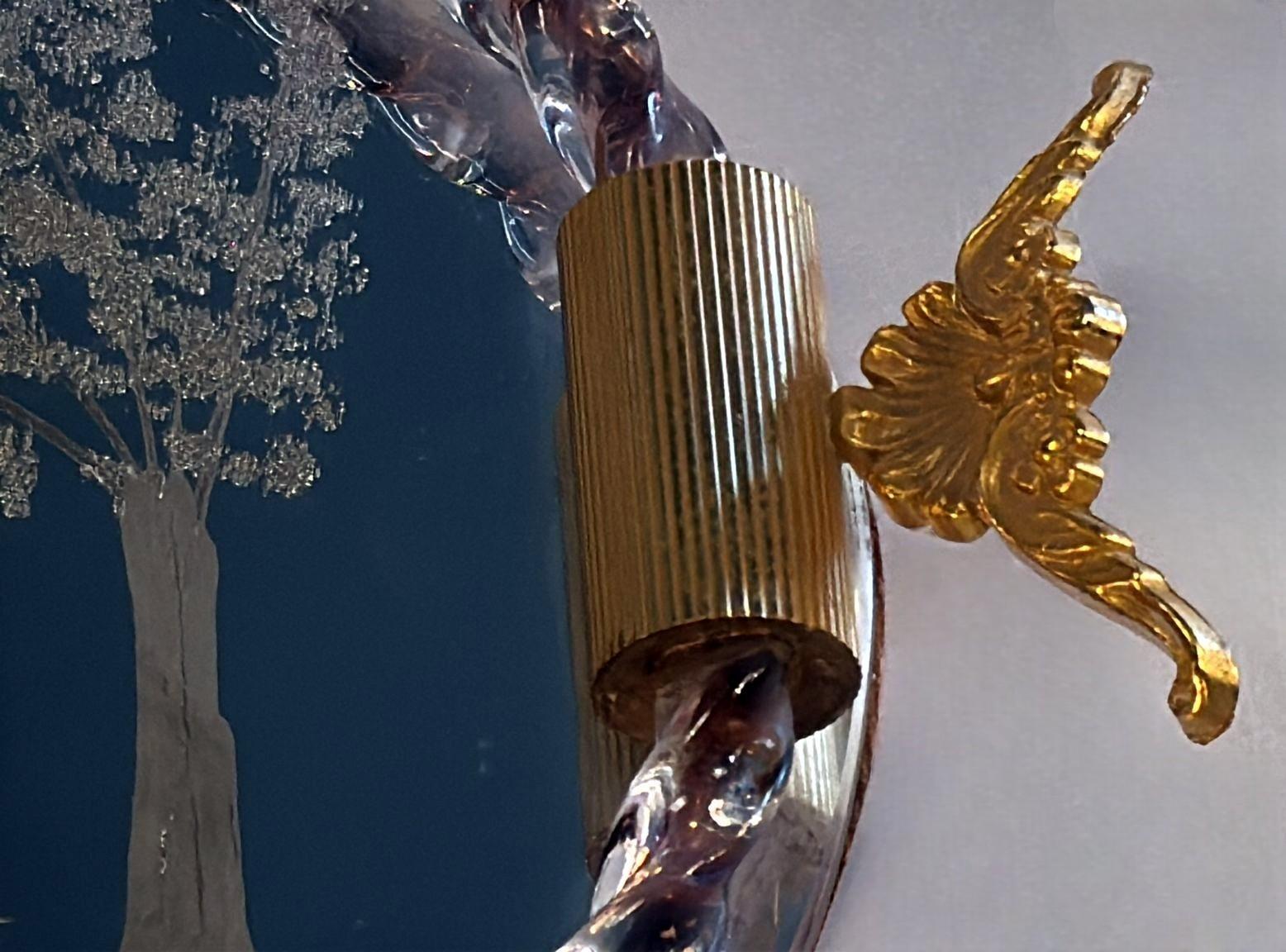 Murano Venier Glashütte Hand-graviert gespiegelt Eitelkeit Tablett im Angebot 6