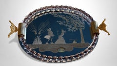 Murano Venier Glassworks Hand-Engraved Mirrored Vanity Tray