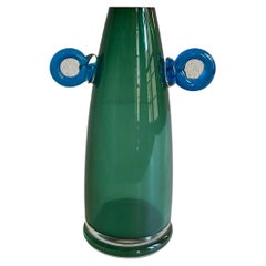Murano Venini Blue Art Glass Vase in the Manner of Paolo Venini