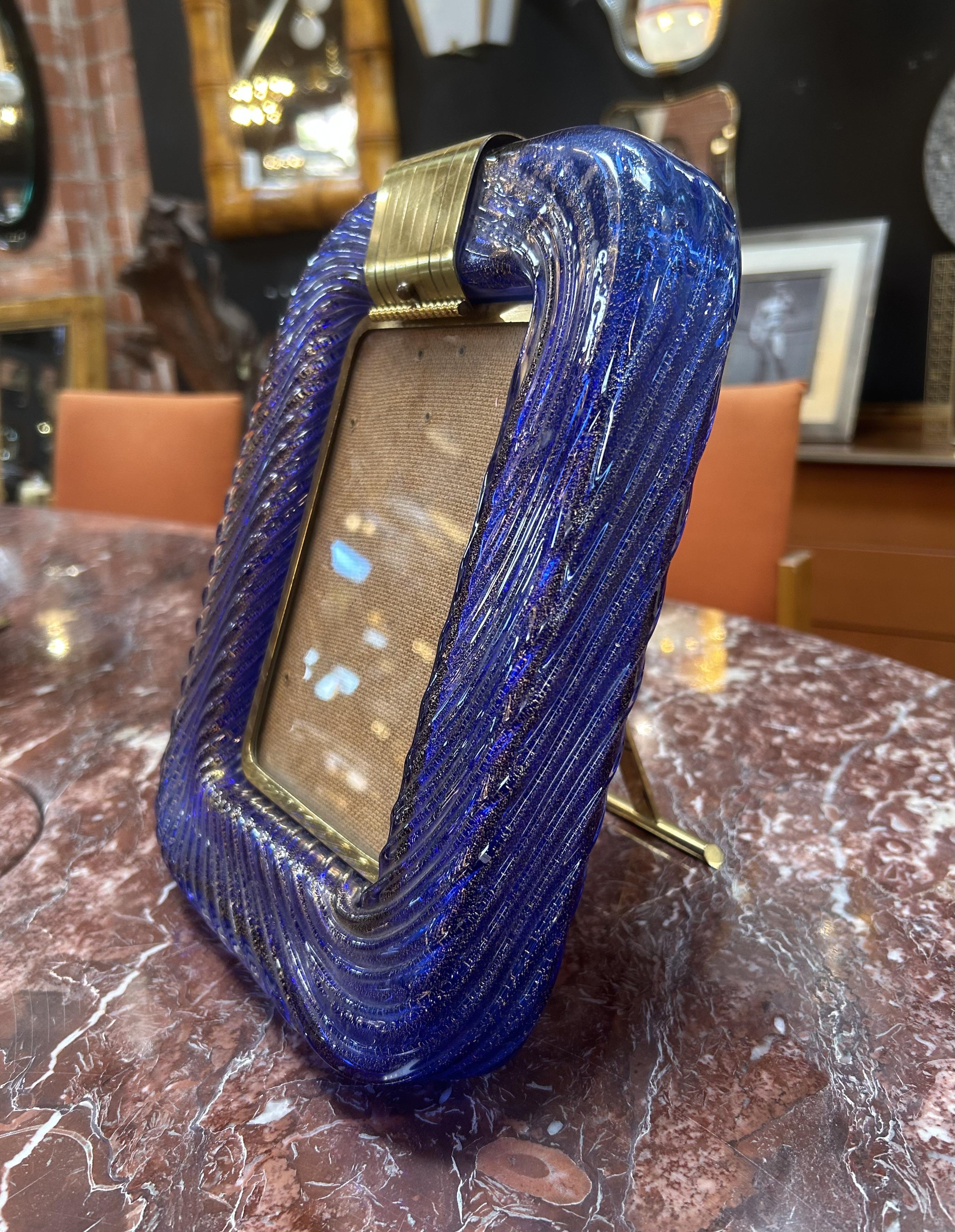 Mid-Century Modern Murano Venini Glass Italian Picture Frame For Sale