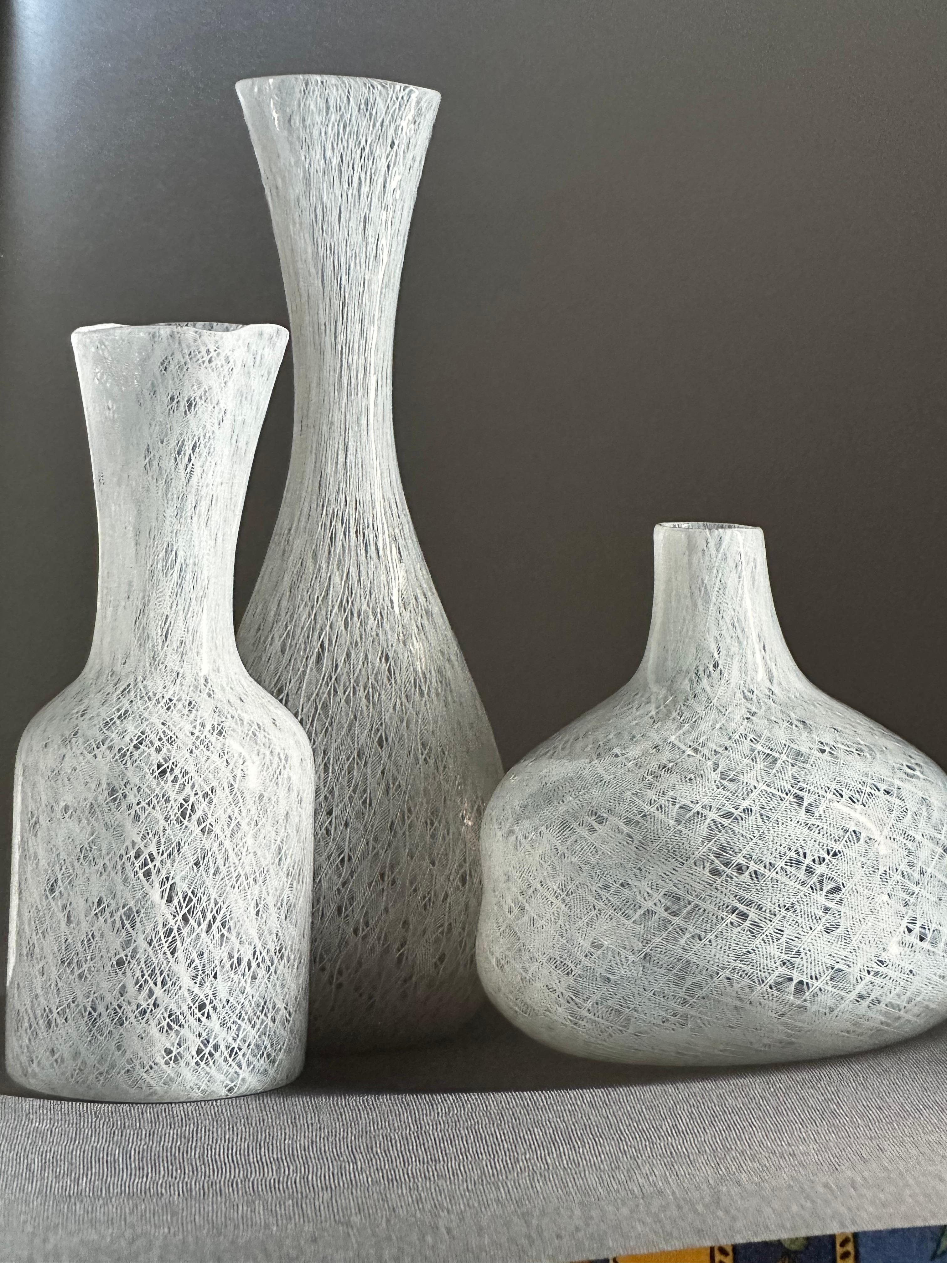 Vase „Zanfirico Reticello“ aus Murano, Venini Italia, 1985, Vase im Angebot 4