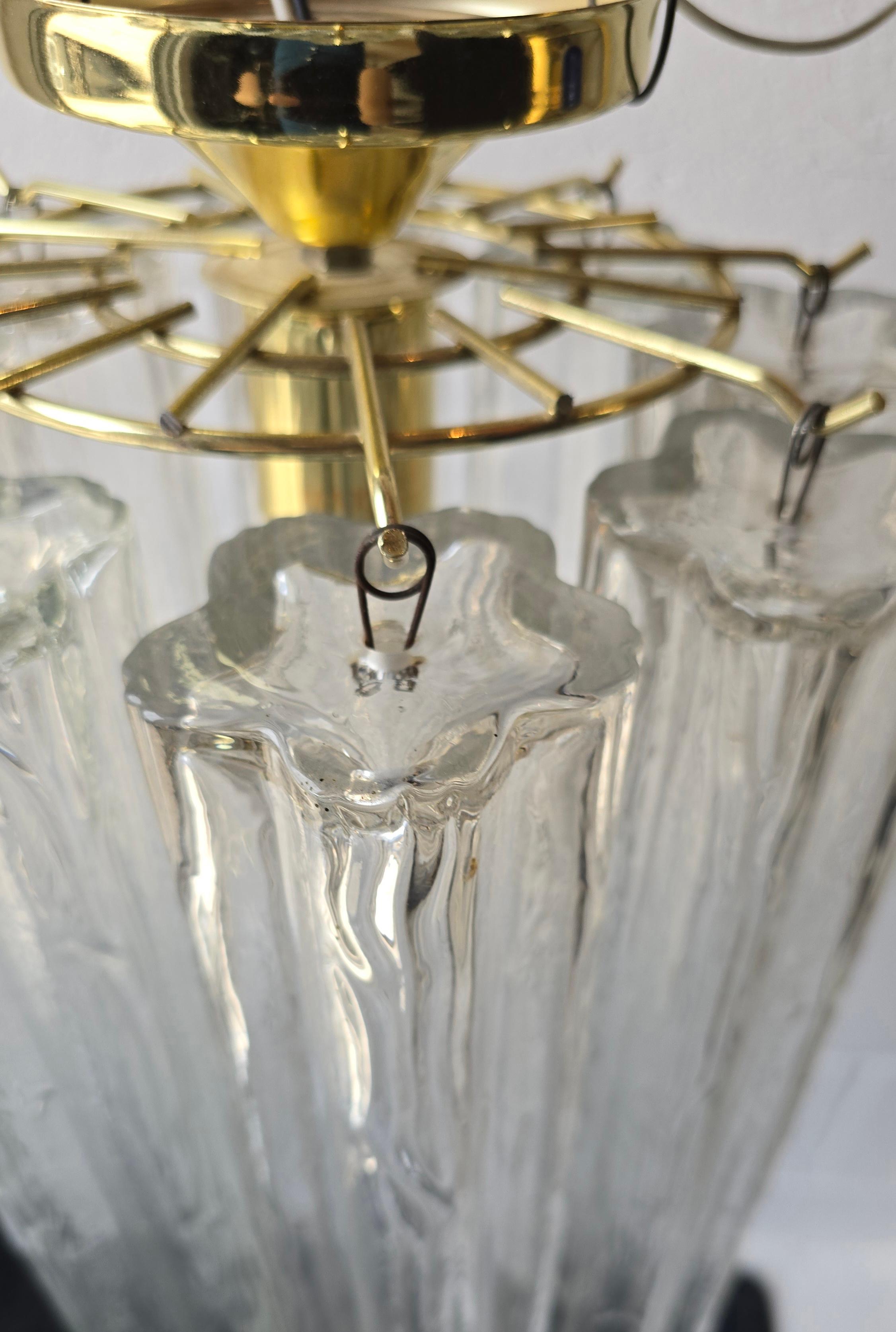 Murano Venini Tronchi Illuminazione a soffitto in vetro trasparente testurizzato in vendita 2