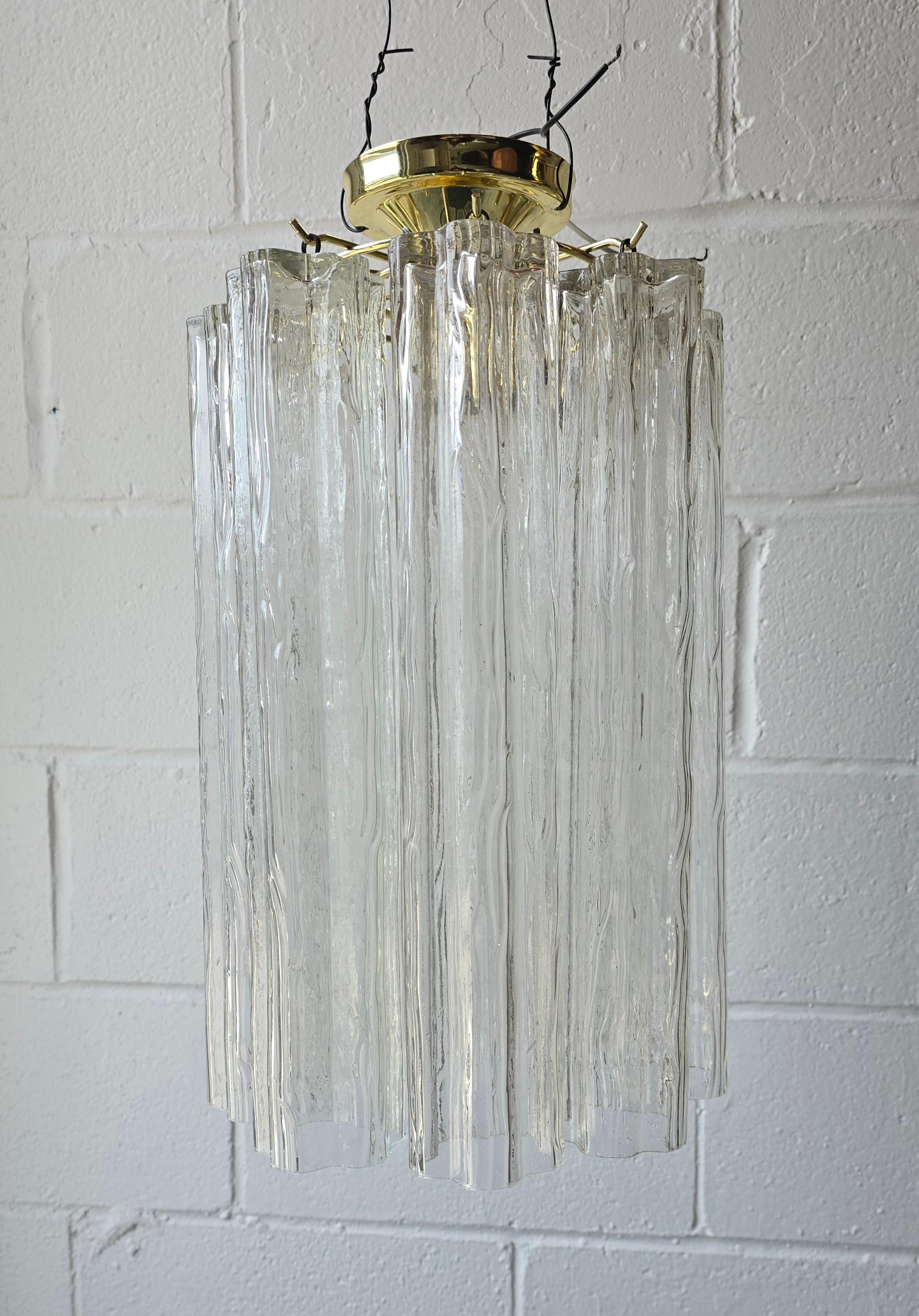 Altro Murano Venini Tronchi Illuminazione a soffitto in vetro trasparente testurizzato in vendita