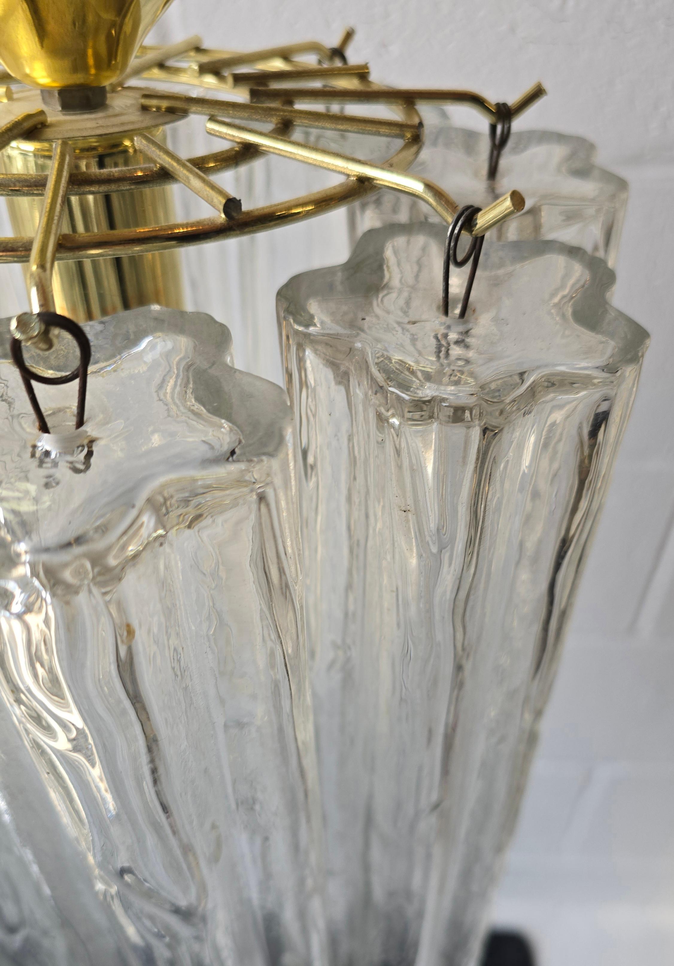 Murano Venini Tronchi Illuminazione a soffitto in vetro trasparente testurizzato in vendita 1