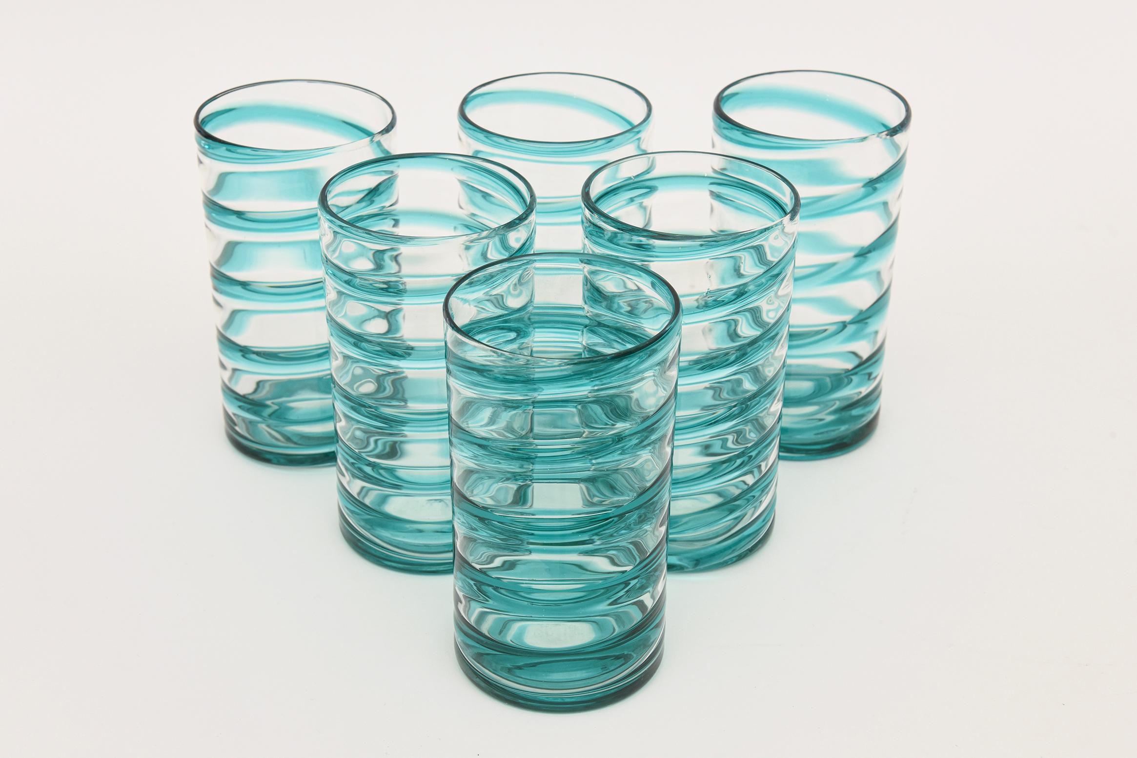 turquoise drinking glasses