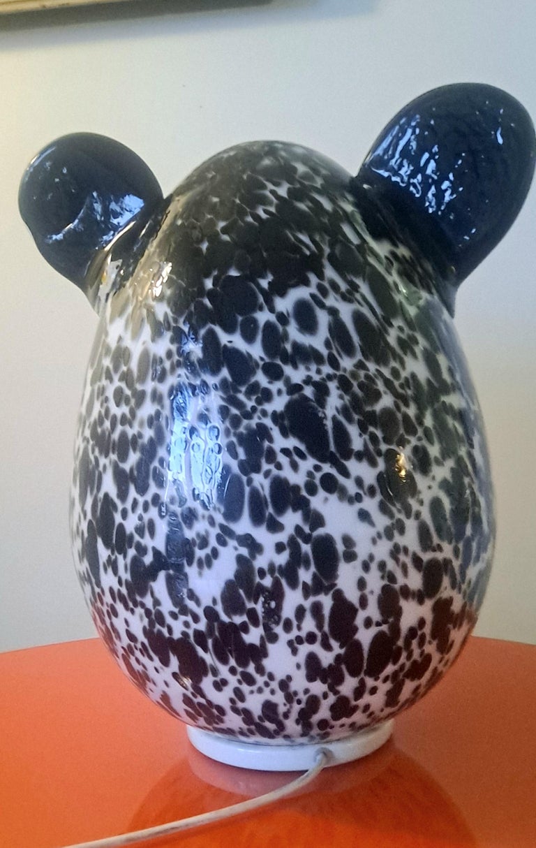 Murano Vertreria Glass Table Lamp of Panda For Sale at 1stDibs