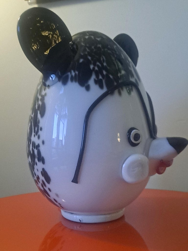 Murano Vertreria Glass Table Lamp of Panda For Sale at 1stDibs