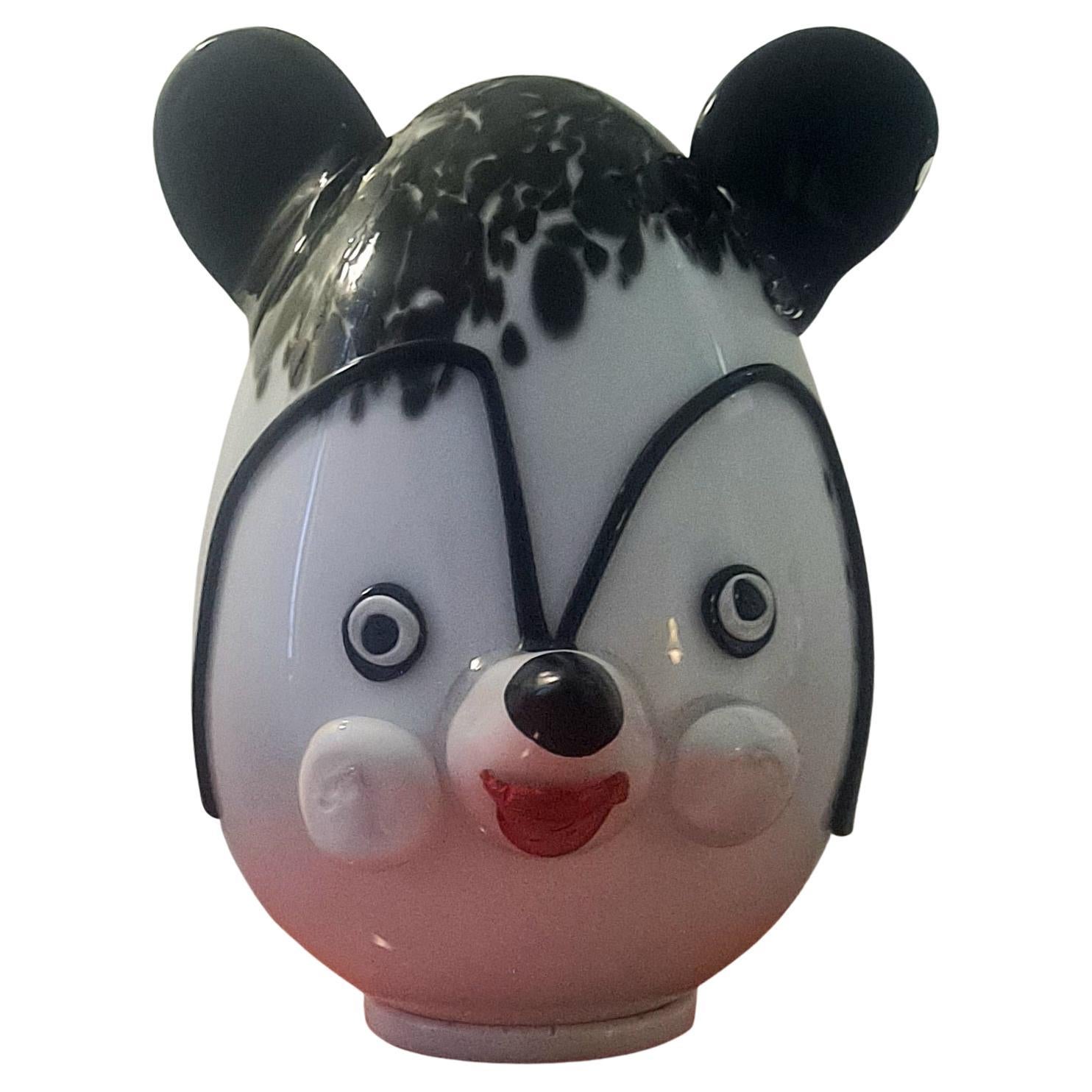 Murano Vertreria Glass Table Lamp of Panda  For Sale