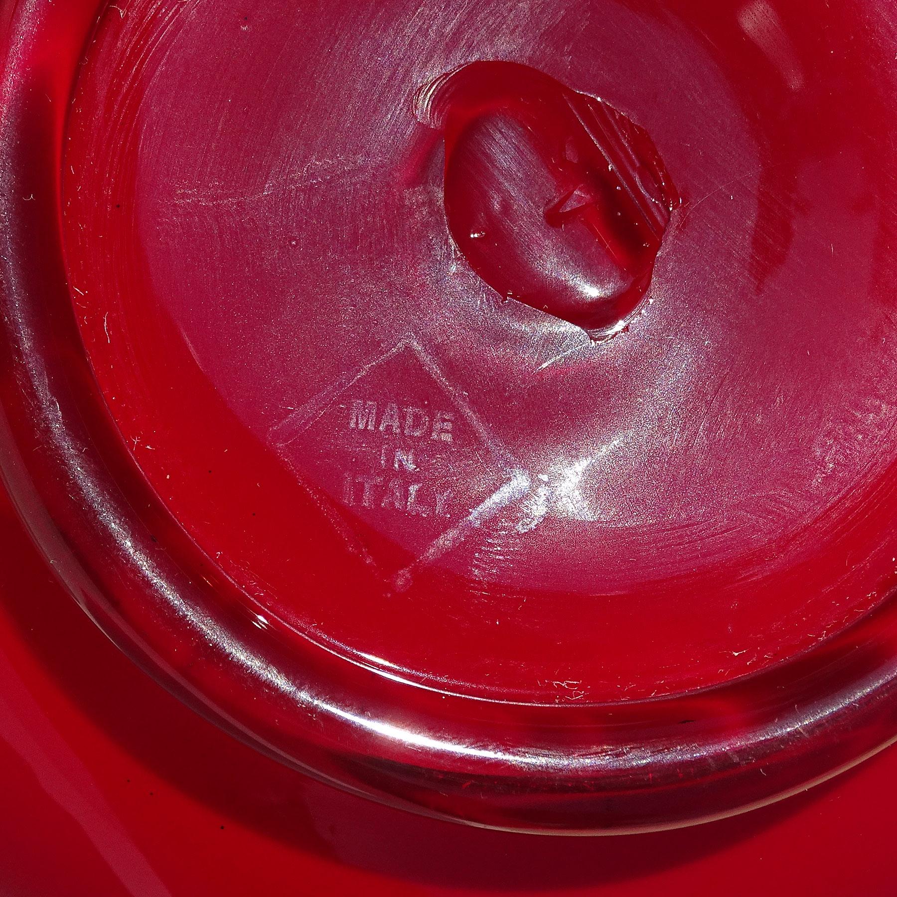 Vase en verre rouge Art Déco italien de Murano Vetrerie Artistiche Cirillo Maschio des années 1930 en vente 2