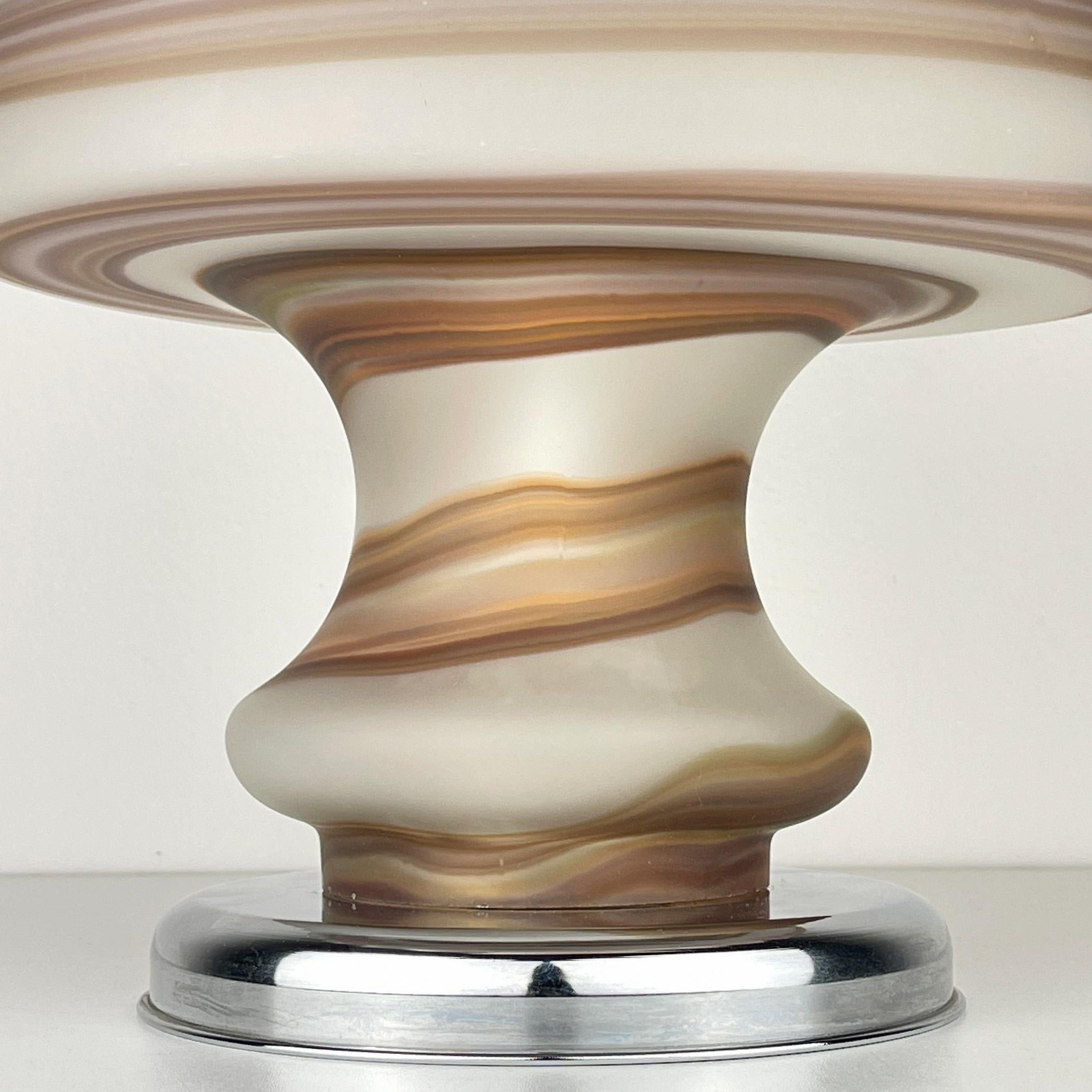 Murano Vetri Swirl Mushroom Table Lamp, Italy, 1970s  2