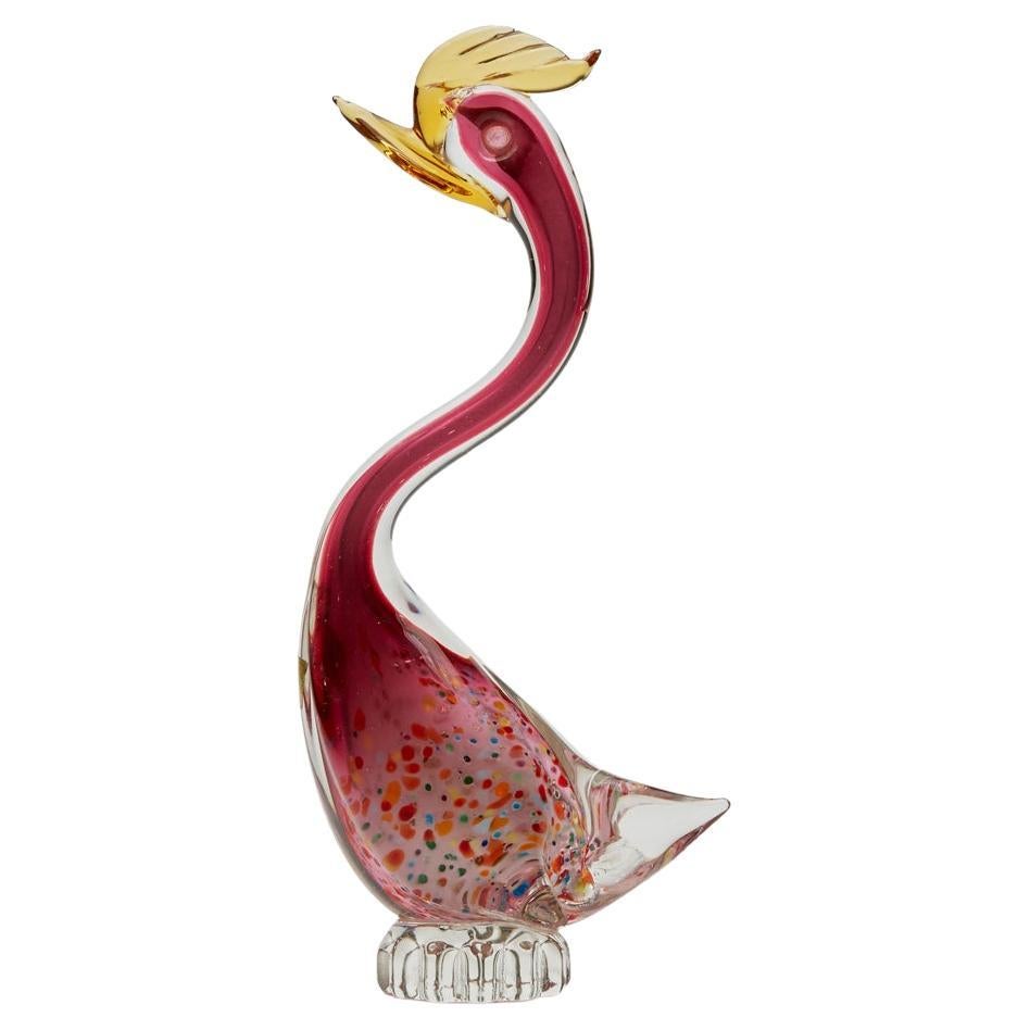 Oiseau en verre d'art vintage de Murano Vetro Artistico Veneziano