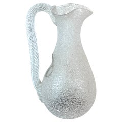 Vintage Murano Vetro Rugiadoso Glass Pitcher with Chiller