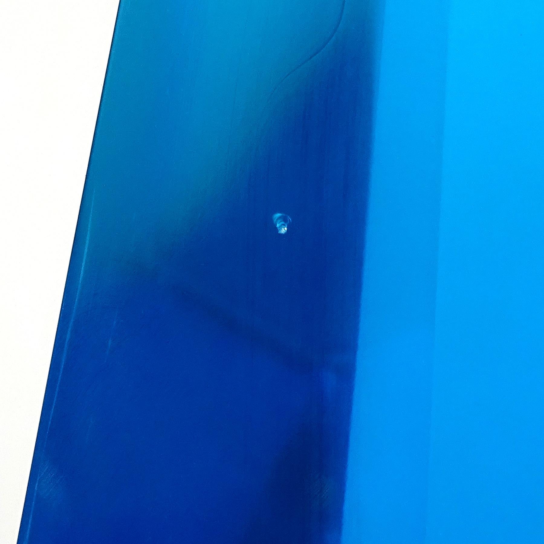 Murano Vintage Blue Italian Art Glass Obelisk Pyramid Paperweight Sculpture 3