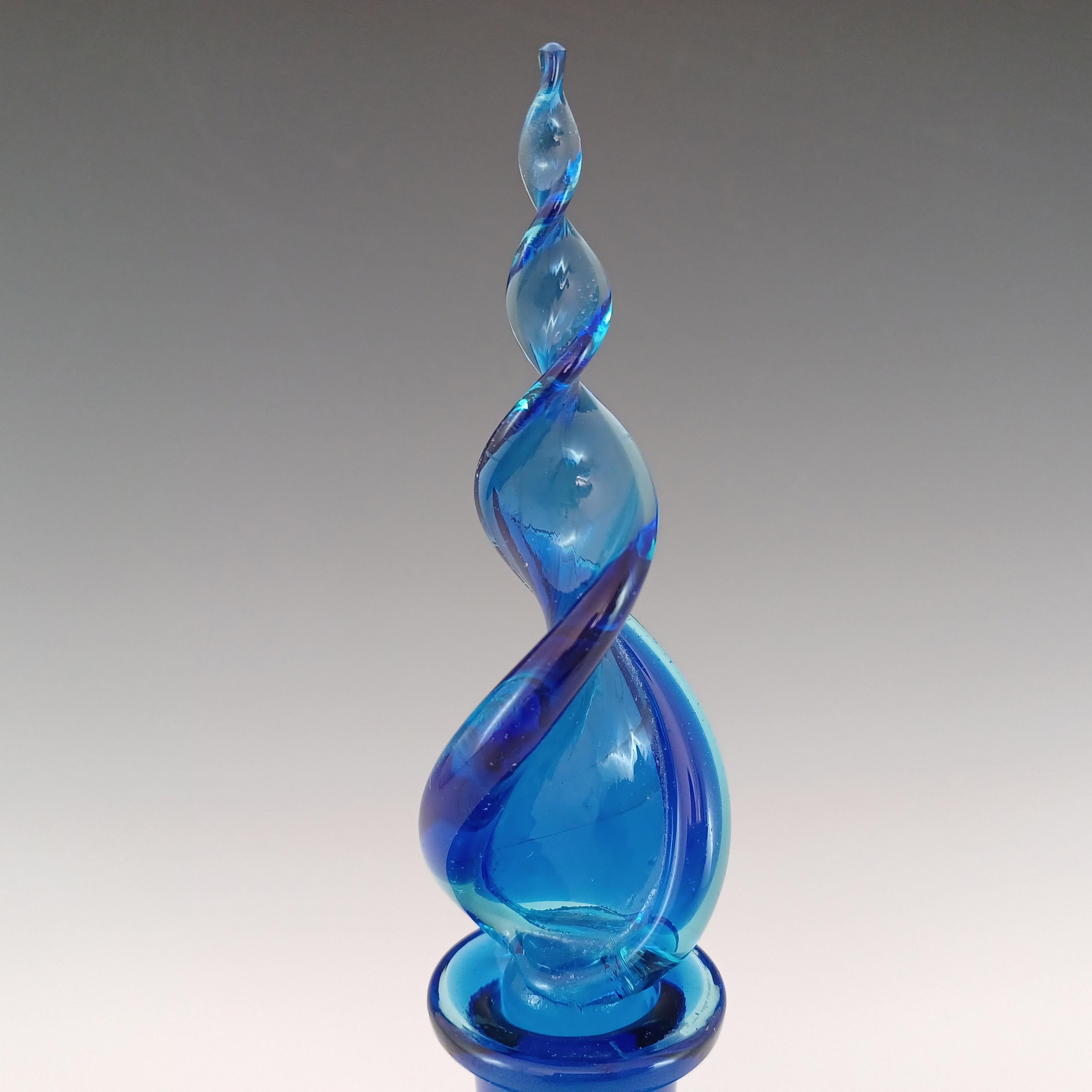 Murano Vintage Blue Sommerso Glass Perfume / Scent Bottle In Good Condition For Sale In Bolton, GB
