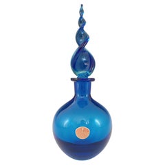 Frasco de perfume / esencia de cristal Murano Vintage Azul Sommerso