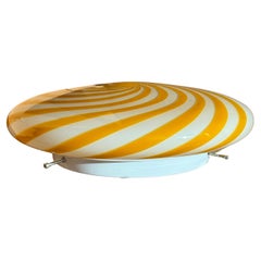 Murano Vintage Candy Flush Mount wall ceiling lamp yellow white swirl