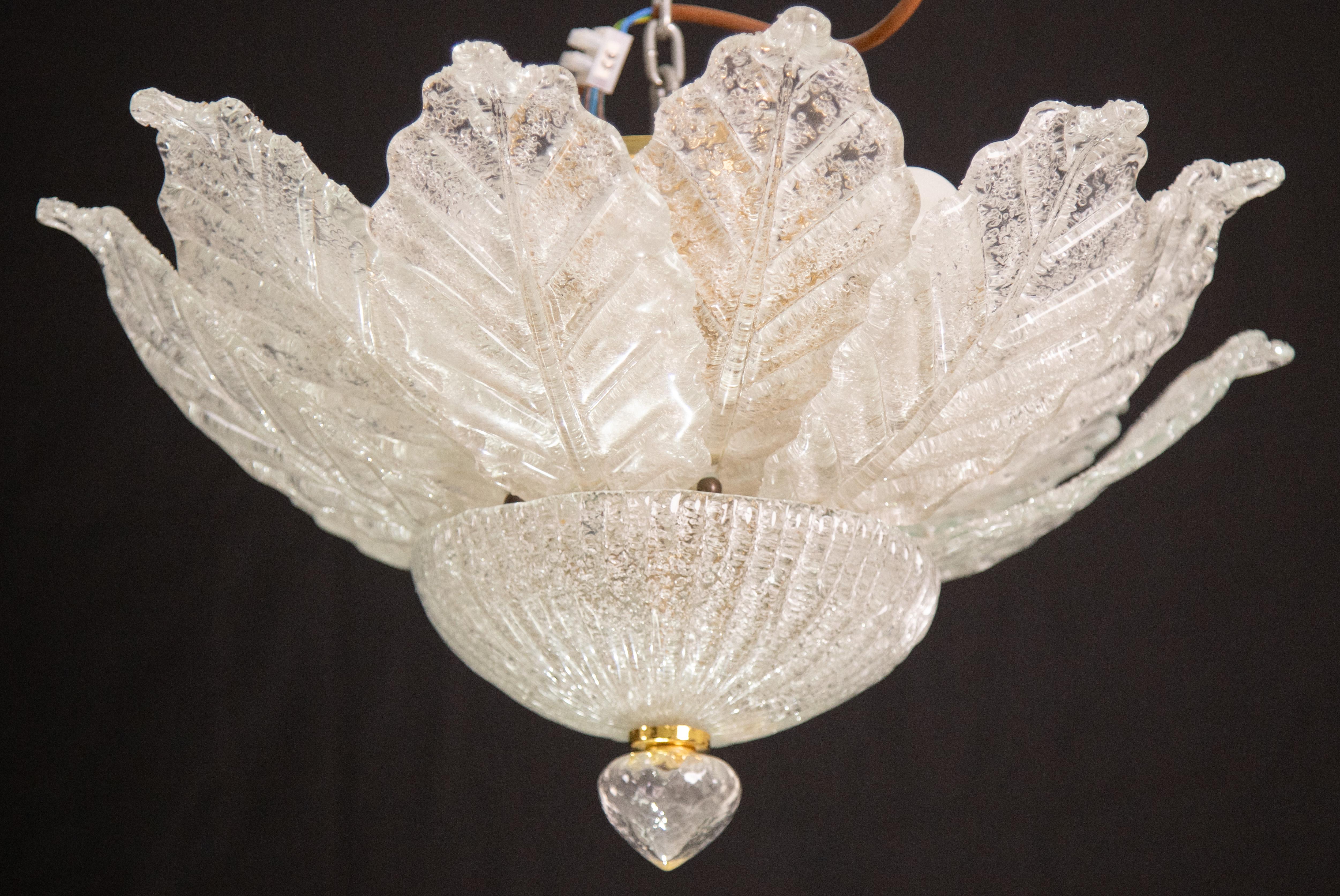 Late 20th Century Murano Vintage Glass Ceiling Light, 1970s