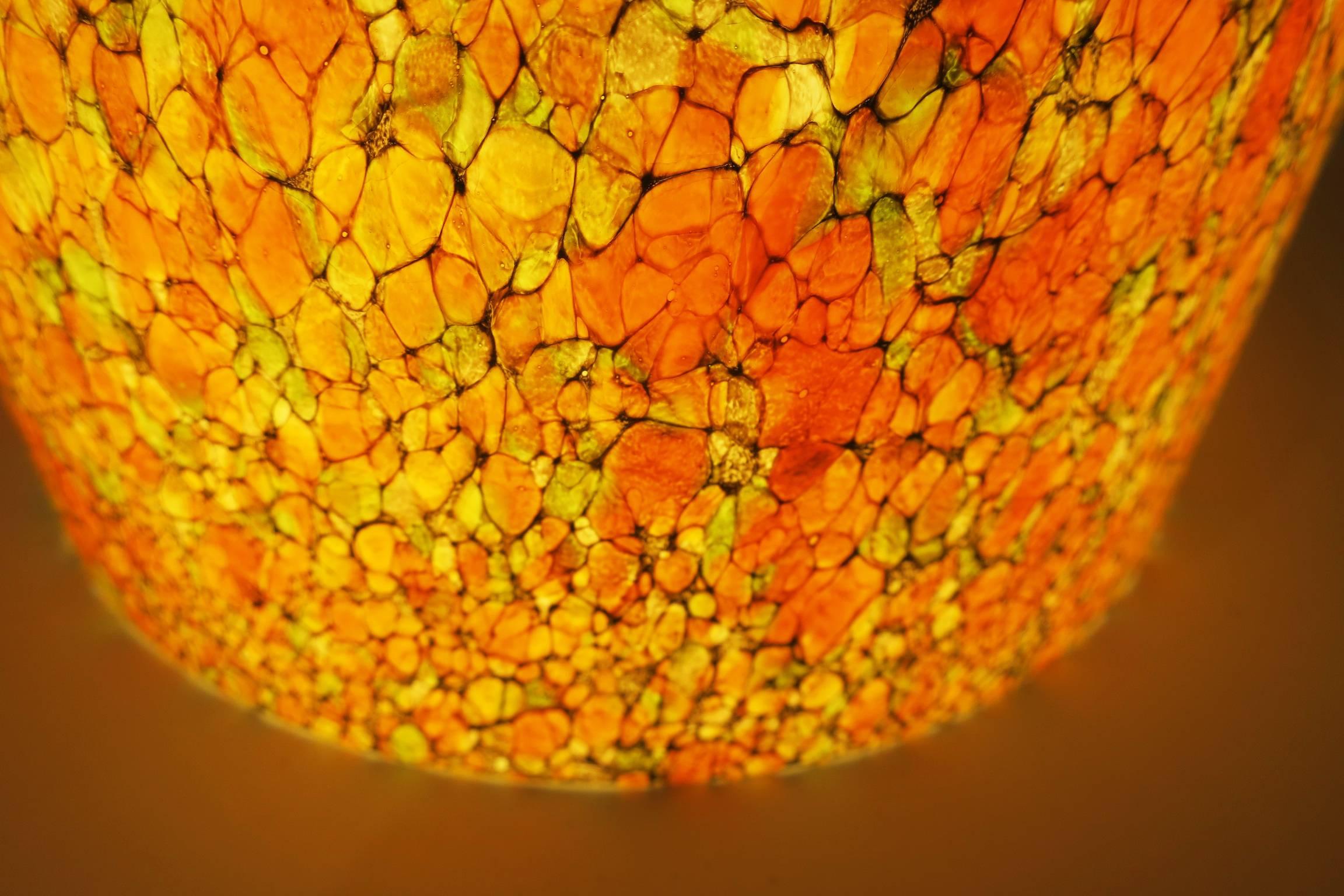 Murano Vintage Mottled Glass Dome Pendant Light In Good Condition In Berlin, DE