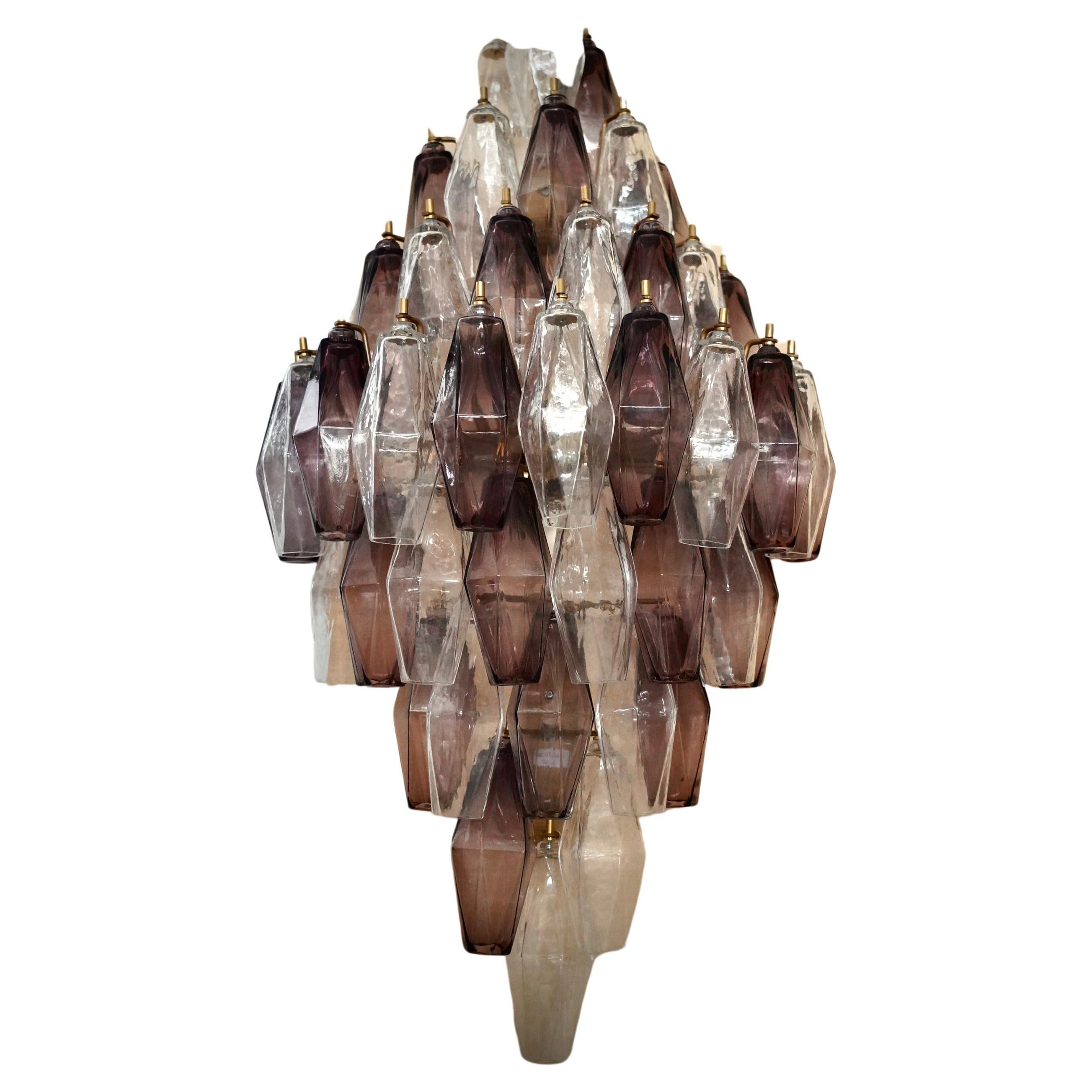 Applique e sconsigli di Murano in vetro trasparente e viola, 2000
