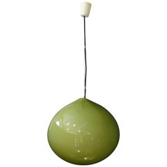 Murano Vistosi 1960s Olive Green Color Murano Bent Glass Chandelier