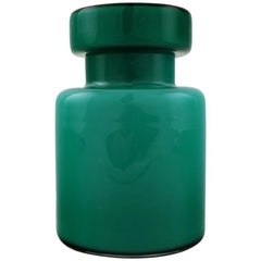 Murano Vistosi Green Lidded Jar, 1970s