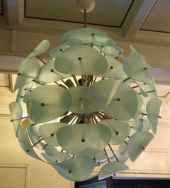 Murano Sputnik Vistosi Style Green Water Italian Chandeliers and Pendant, 2000