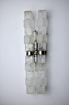 Murano Wall Lamp, Frosted Icicles, Italy, 1970