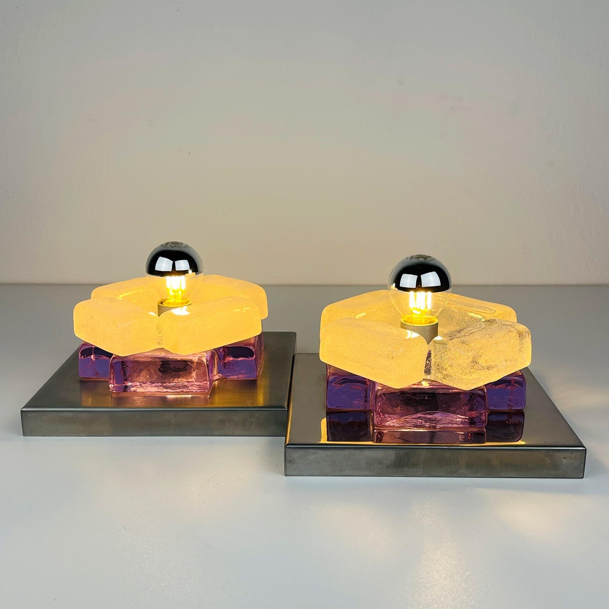 Murano wall lamps by Albano Poli for Poliarte, Italy 1960s Set of 2 For Sale 5
