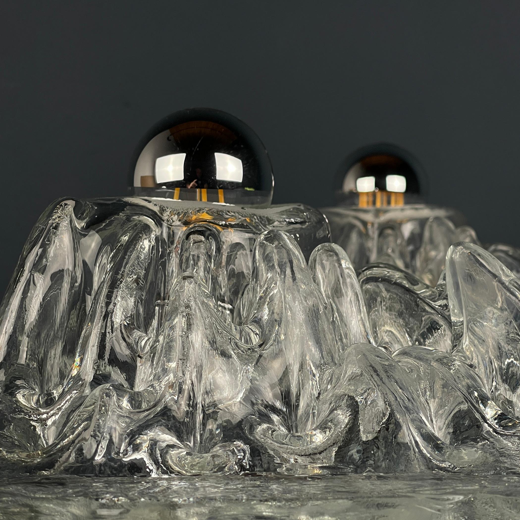 Murano Glass Murano wall lamps Polifemo by Angelo Brotto for Esperia Italy 1970s Set of 2 For Sale